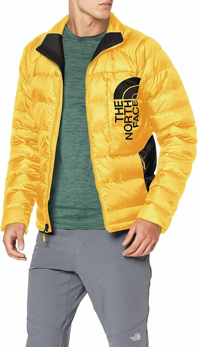 Pre-owned The North Face Mens Peakfrontier Yellow Down Jacket Large (42-44") Rrp £200