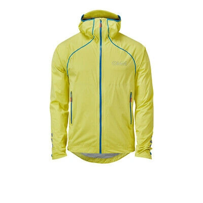 Pre-owned Omm Mens Kamleika Jacket Top Yellow Sports Running Full Zip Hooded Waterproof