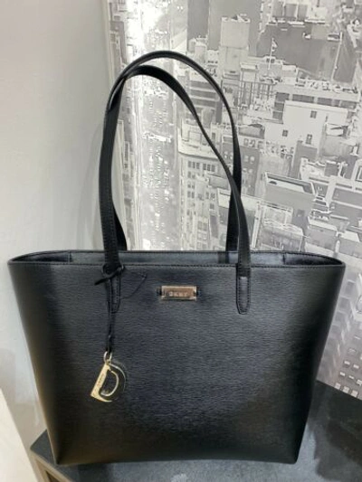 Pre-owned Dkny , Leather Medium Size Tote Bag, Colour: Black