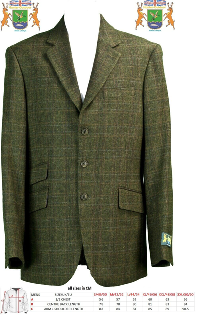 Pre-owned Outdoor Fern Tweed Blazer Men's 100% Wool By Hunter-