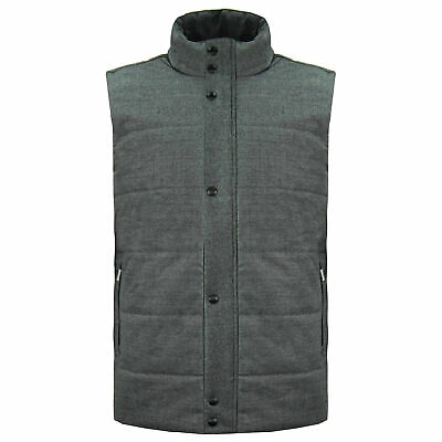 Pre-owned Hackett London Sleeveless Zip Up Grey Mens Warm Waistcoat Hm402314 987