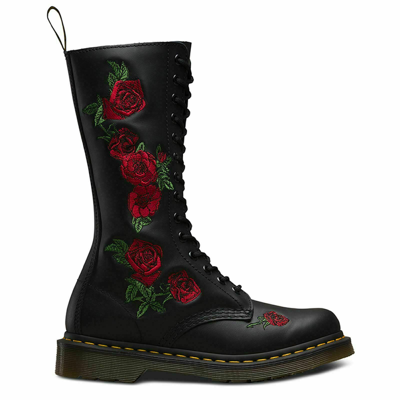 Pre-owned Dr. Martens' Dr Martens Ladies 14 Eyelet 1914 Vonda Boot Black Softy T 12761001