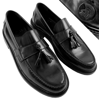 Pre-owned Delicious Junction X Trojan Branded Duke Tassel Loafers Shoe Black