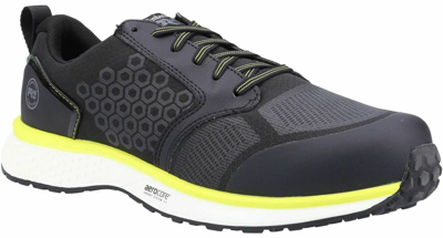 Pre-owned Timberland Pro Mens Synthetic+textile Safety Trainers- Reaxion Black/yellow