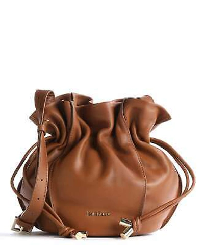 Pre-owned Ted Baker Myloo Slouchy Drawstring Bucket Bag Brown