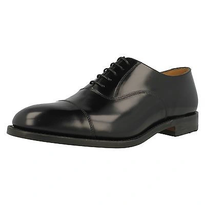 Pre-owned Loake 747b Black Leather Capped Oxford Lace Up Shoes