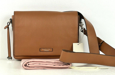 Pre-owned Radley Hanson Street Cross Body Bag Dark Butter Tan Leather Medium Rrp 179