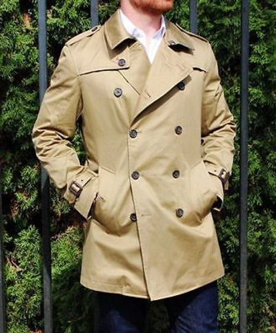 Pre-owned Banana Republic On Sale  Men Coconut Husk Trenchcoat Tag £200 Beige Medium
