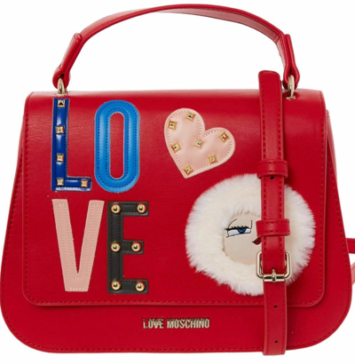 Pre-owned Moschino Love  Red Detailed Grab Bag Rrp £195 Cross Body Strap Pu