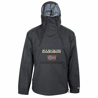 Pre-owned Napapijri Northfarer 2.0 Mens Black Overhead Jacket