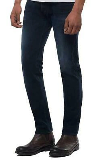 Pre-owned Replay Anbass Men's Hyperflex + Fitted Jeans In Blue / Black // //