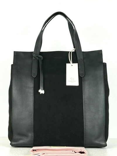 Pre-owned Radley Abbotsford House Soft Black Leather Large Grab Bag Work Bag Rrp 229