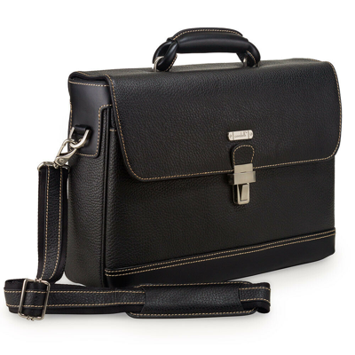 Pre-owned Condotti Leather Briefcase Shoulder Strap Blk Brn