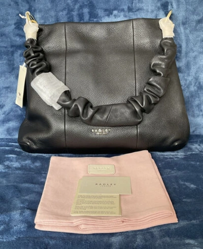 Pre-owned Radley London Black Cuba Ruffle Medium Shoulder Bag (u13)