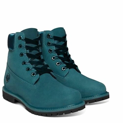 Pre-owned Timberland Premium Velvet 6 Inch Waterproof Boot In Blue A1tkd Rrp £180