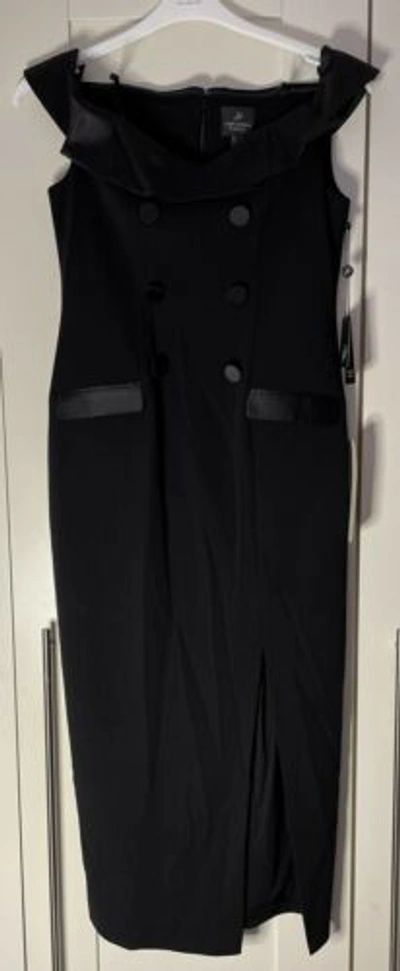 Pre-owned Adrianna Papell Crepe Tuxedo Dress. Sizes 8 & 10