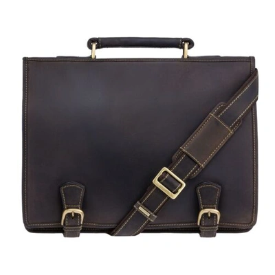 Pre-owned Visconti Men's Unisex Real Leather Messenger Shoulder Work College Bag 16134