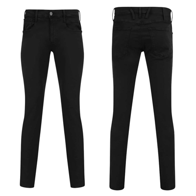 Pre-owned Replay Mens Jeans Anbass Hyperflex Colour Xlite Slight Stretch Slim Fit In Black