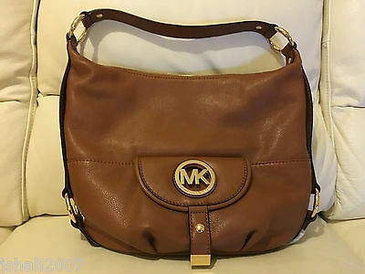 Pre-owned Michael Kors Fulton Ladies Brown Leather Shoulder Bag Brand With Tags Look