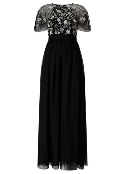 Pre-owned Aidan Mattox Hand Beaded Tulle Gown Size: Uk 6 - It 38 - Fr 34 - De 32 - Us 2