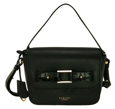 Pre-owned Radley Crossbody Shoulder Bag Black Samll Handbag Leather Agnes Street
