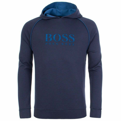 Pre-owned Hugo Boss Blue Heritage Hooded Hoodie Sweatshirt Jumper Pullover Top M L Xl