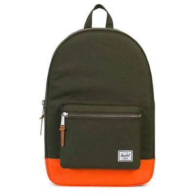 Pre-owned Herschel Supply Co Settlement Backpack Forest Green Orange Laptop Bag Travel