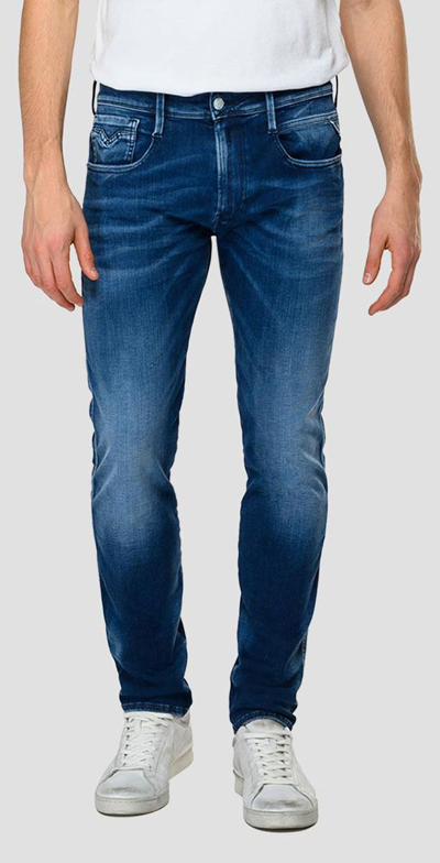 Pre-owned Replay Hyperflex Anbass Mens Slim Fit Jeans In Blue Size 30 - 36