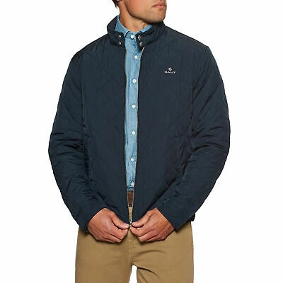 Pre-owned Gant Quilted Windcheater Mens Jacket - Evening Blue All Sizes