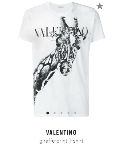 Pre-owned Valentino White T-shirt /giraffe Print /100% Cotton / Made In Italy / Size Xs-xl