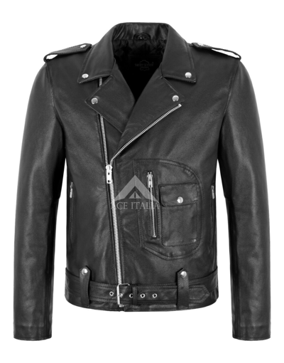 Pre-owned Smart Range Leather Men's Biker Leather Jacket Brando Style Thick Cowhide Retro Riding Jacket Aster
