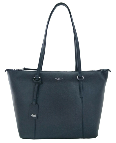 Pre-owned Radley Tote Shoulder Bag Navy Dark Blue Large Zip Top Handbag Angel Street