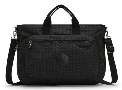 Pre-owned Kipling Miho M Medium Handbag With Laptop Compartment - Signature Emb