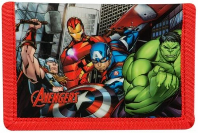 Pre-owned Marvel Kids' Official  Avengers Boys Hulk Iron Thor Trifold Money Change Notes Wallet
