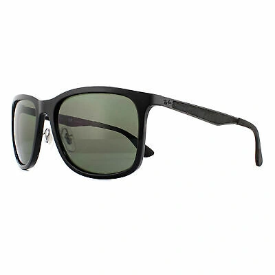 Pre-owned Ray Ban Ray-ban Sunglasses 4313 601/9a Black Gunmetal Green Polarized