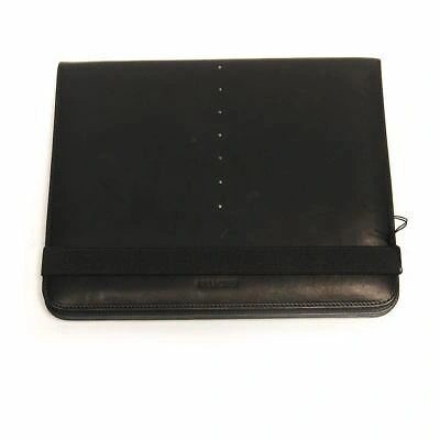 Pre-owned Neil Barrett Tablet Holder / Travel Case Black Leather 38