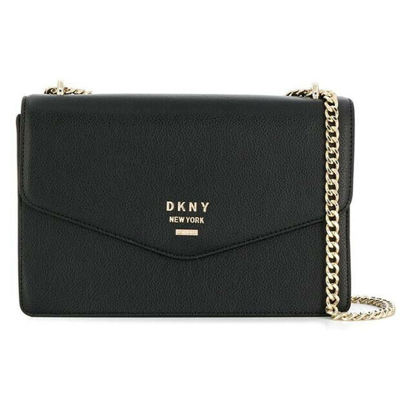 Pre-owned Dkny Women's Brown Or Black Whitney Flap Over Shoulder Bag With Tags Rrp£240