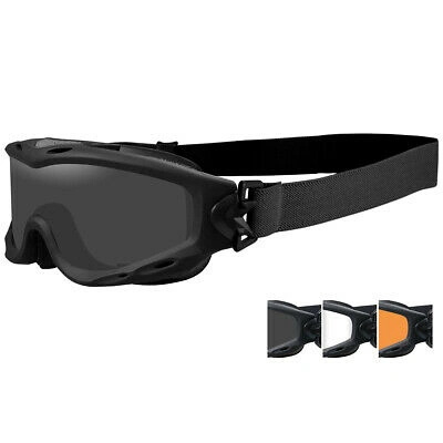 Pre-owned Wiley X Spear Goggles 3 Ballistic Lenses Outdoor Eyewear Light Matte Black Frame