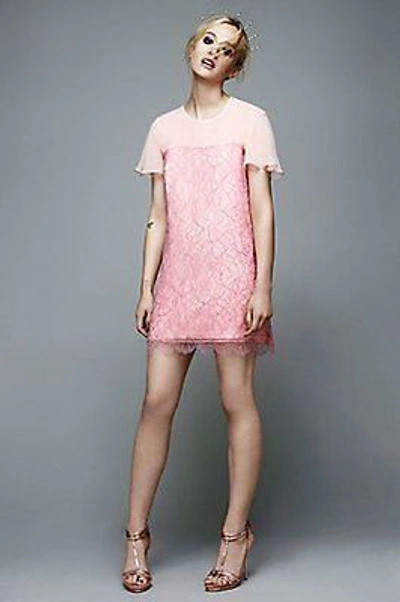 Pre-owned Topshop Pink Lace Mini Frill Dress By Richard Nicoll Uk 10 Euro 38 Us 6 Rrp £175