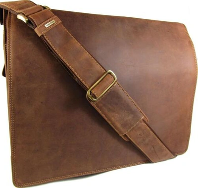 Pre-owned Visconti Harvard Xl Black/brown/tan Leather Office Work Bag Organiser Style