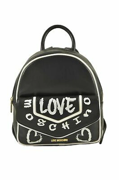 Pre-owned Moschino Backpack Bag Women's Love  Black Gi062