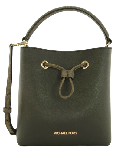 Pre-owned Michael Kors Bucket Bag Small Crossbody Black Saffiano Leather Suri Rrp £310