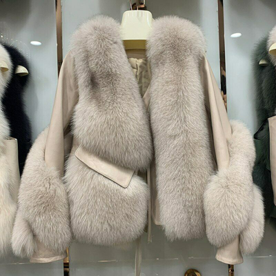 Pre-owned Jancoco Max Winter Real Fur Jacket Genuine Sheepskin Leather Coat Women Furry Overcoat3g3750