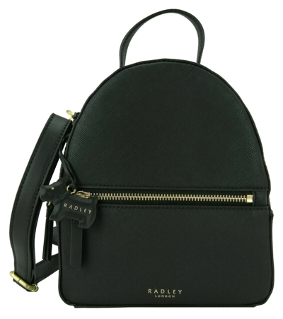 Pre-owned Radley Backpack Black Small Pu Synthetic Leather Zip Around Essex Road Rrp £109