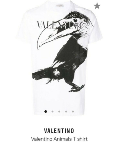 Pre-owned Valentino White T-shirt / Toucan Print /100% Cotton / Made In Italy / Size S -xl