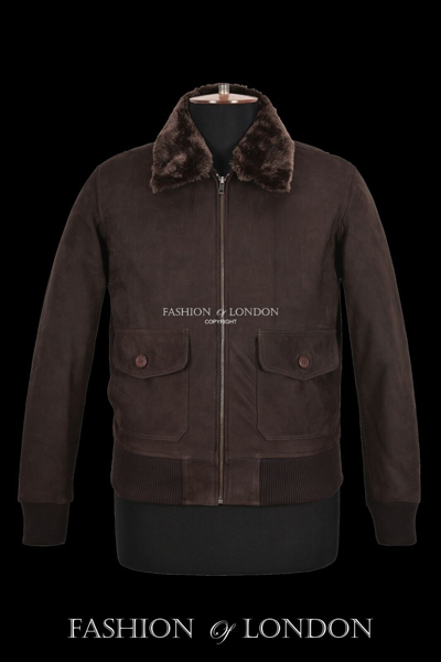 Pre-owned Smart Range Leather Men's G-1 Military Flight Jacket Brown Nubuck 100% Real Leather Bomber Jacket