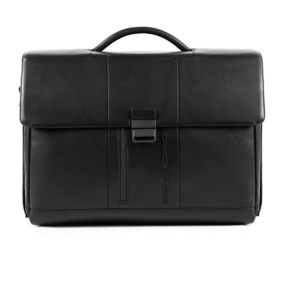Pre-owned Piquadro Men Briefcase  Urban Large Business Messenger Bag In Leather For Laptop