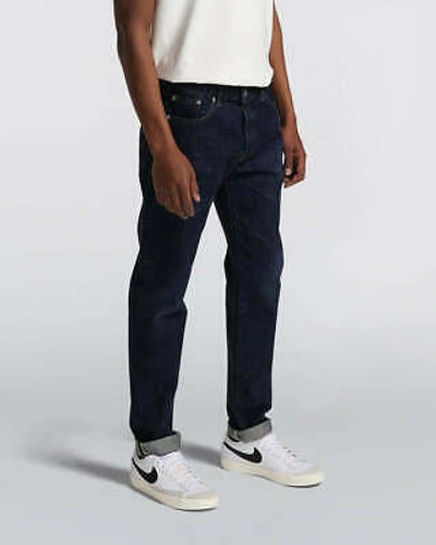 Pre-owned Edwin Made In Japan Slim Tapered Mens Jeans - 13.5oz Nihon Menpu Dark Pure Indig