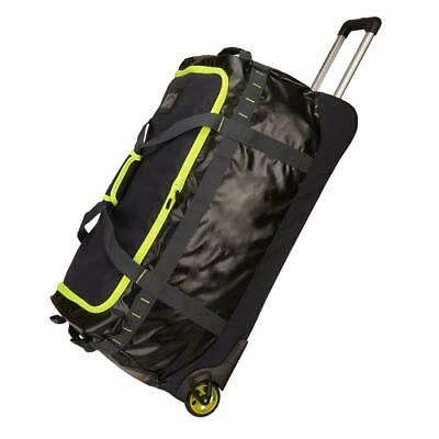 Pre-owned Portwest Pw3 100 Litre Water-resistant Durable Black Duffle Trolley Bag B951