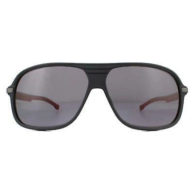 Pre-owned Hugo Boss Sunglasses Boss 1200/s Blx/m9 Matte Black Red Grey Polarized